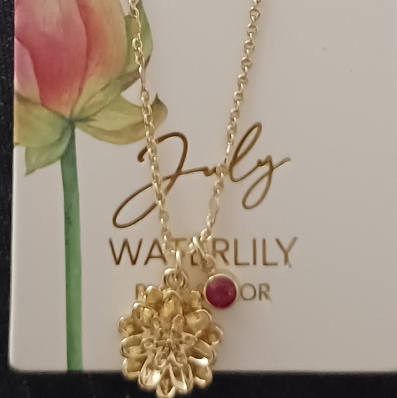 BIRTHDAY MONTH FLOWERS BIRTHSTONES NECKLACE CHOOSE - Picture 2 of 6
